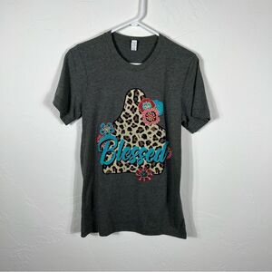 Bella Canvas Gray 'Blessed' Short Sleeve Tee